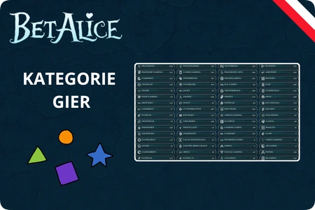 Kategorie gier BetAlicee - automaty, ruletka i blackjack