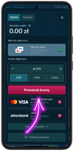Wpłata depozytu w kasie BetAlicee i wybór metody płatności